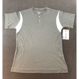 CHAMPPRO SPORTS DRI GEAR Women's Henley T-Shirt‎ black Short Sleeve Size S